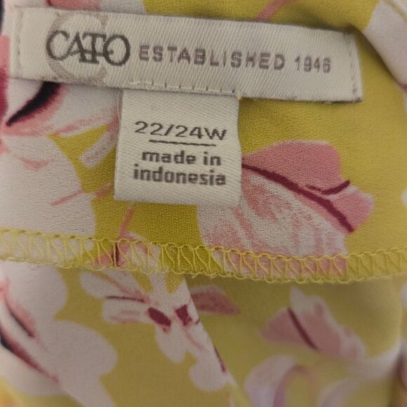 Cato Chic Floral Yellow Blouse - Picture 6 of 8
